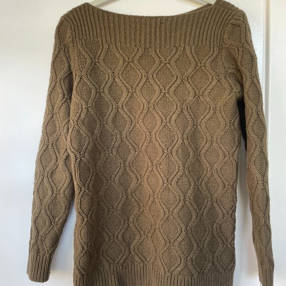 Loft Boatneck Cable Knit Sweater in Olive‎ Green, Size Medium, 351197 - Picture 1 of 6